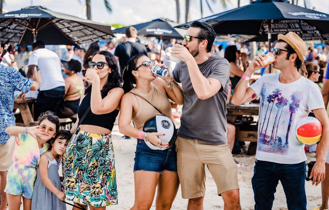 people drinking at festival